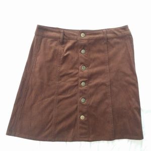 Mossimo Faux Suede Brown Skirt / Size 8